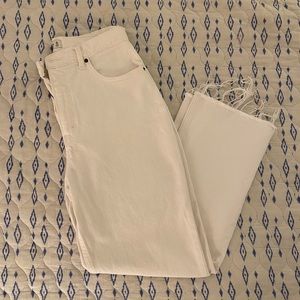 abercrombie white ultra high rise kick flare jeans